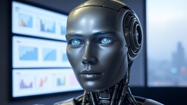 robot-humanoide-et-slides-de-conseil